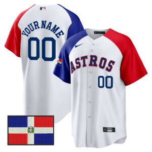 Houston Astros Dominican Republic Flag Custom Jersey - All Stitched