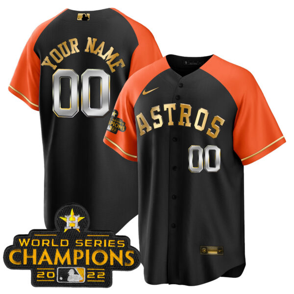 Astros 2023 Gold Alternate Custom Jersey – All Stitched - Image 2