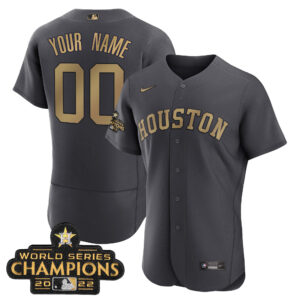 Houston Astros Charcoal 2023 Champions Custom Jersey - All Stitched