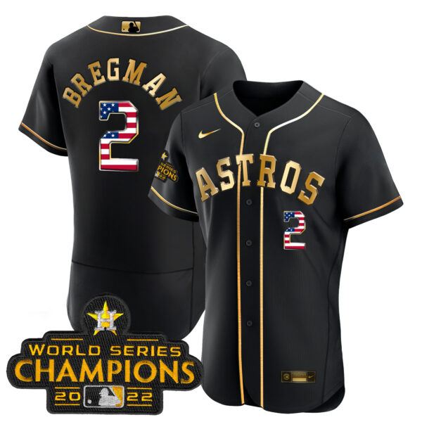 Astros 2023 Gold Flag Flex Base Collection Jersey – All Stitched - Image 2