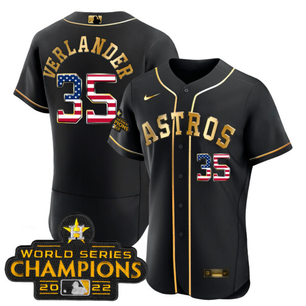 Astros 2023 Gold Flag Flex Base Collection Jersey – All Stitched - Image 5