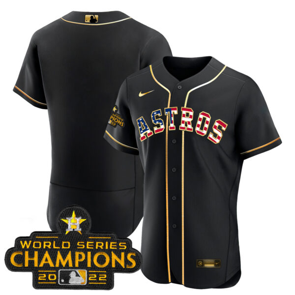Astros 2023 Gold Flag Flex Base Collection Jersey – All Stitched - Image 10