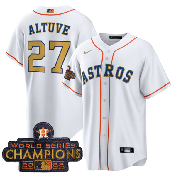 Youth's Astros 2023 Gold Cool Base Collection Jersey – All Stitched - Image 3