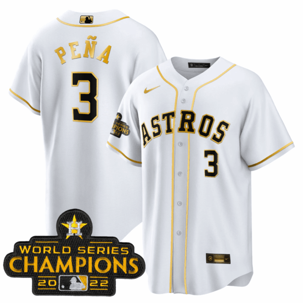 Youth's Astros 2023 Gold Cool Base Collection Jersey – All Stitched - Image 17
