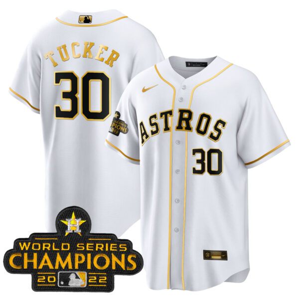 Youth's Astros 2023 Gold Cool Base Collection Jersey – All Stitched - Image 22