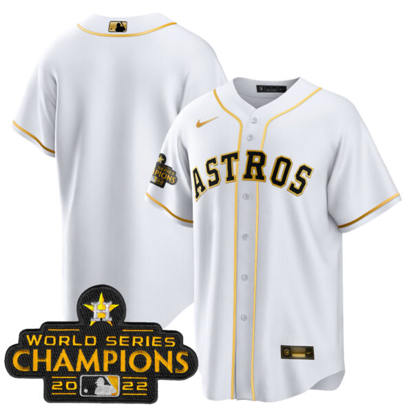 Youth's Astros 2023 Gold Cool Base Collection Jersey – All Stitched - Image 24