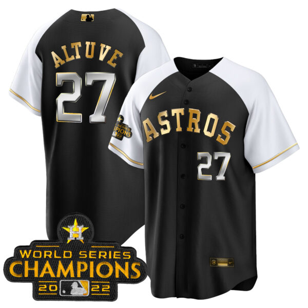 Youth's Astros 2023 Gold Cool Base Collection Jersey – All Stitched - Image 35