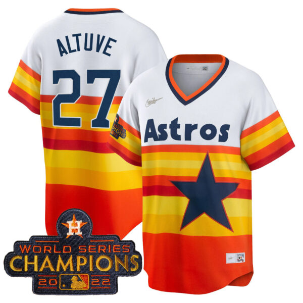 Youth's Astros 2023 Gold Cool Base Collection Jersey – All Stitched - Image 43