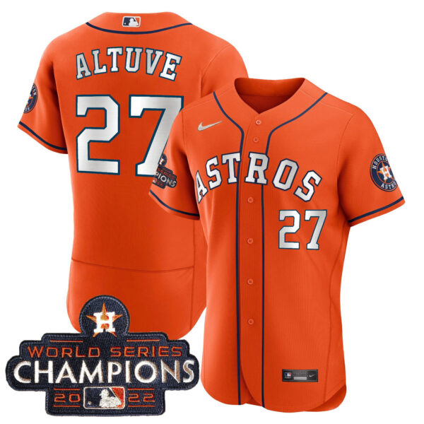 Astros 2023 Champions Orange White Jersey - All Stitched - Image 2