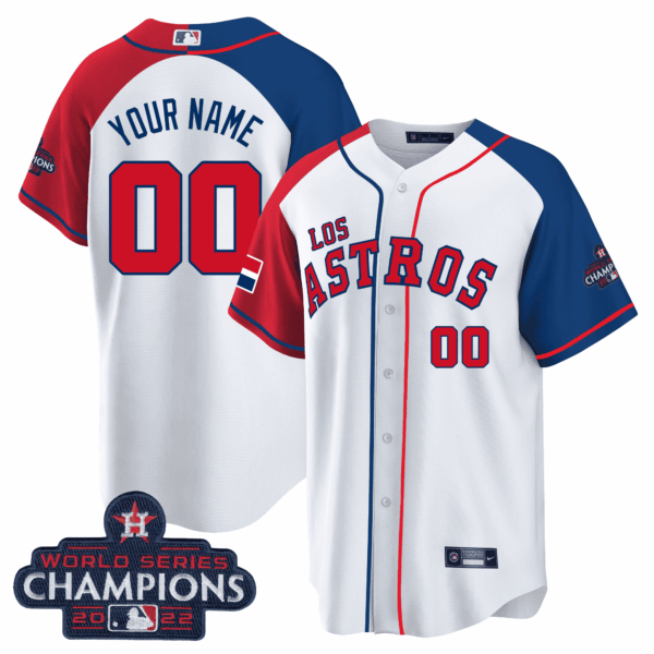 Houston "Los Astros" Hispanic Heritage Champions Patch Custom Jersey - All Stitched - Image 2