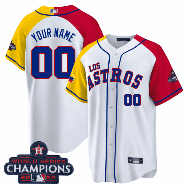Houston "Los Astros" Hispanic Heritage Champions Patch Custom Jersey - All Stitched - Image 3