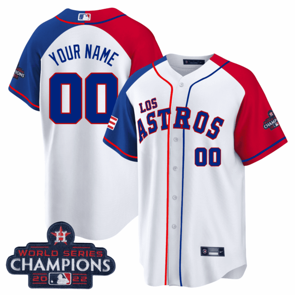 Houston "Los Astros" Hispanic Heritage Champions Patch Custom Jersey - All Stitched - Image 4