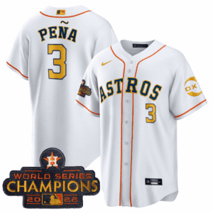 Houston Astros 2022 Champions Gold Rush Oxy Patch Cool Base Jersey � All Stitched