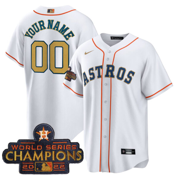 Astros 2023 Gold Rush Collection Custom Jersey � All Stitched - Image 2