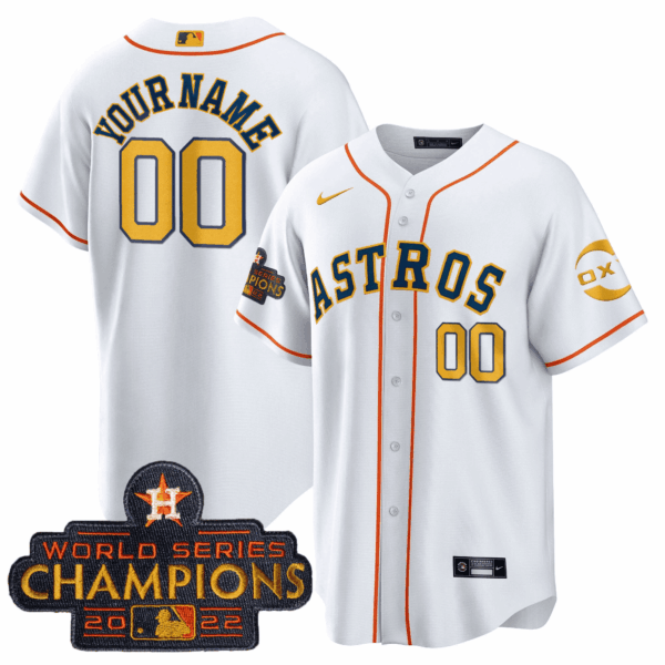 Houston Astros 2022 Champions Gold Rush Custom Jersey � All Stitched - Image 2