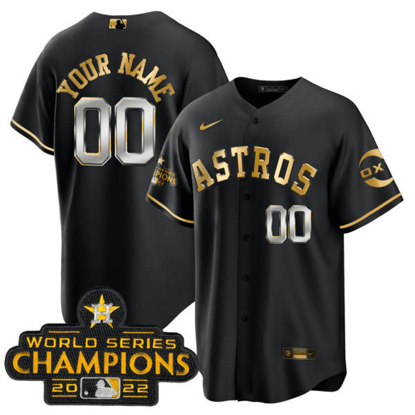 Houston Astros 2022 Champions Gold Rush Custom Jersey � All Stitched - Image 5