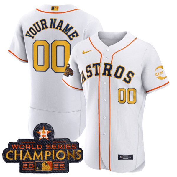Houston Astros 2022 Champions Gold Rush Custom Jersey � All Stitched