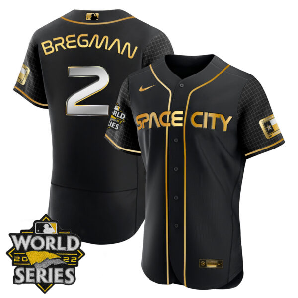 Women's Houston Astros Space City Gold 2022 World Series Jersey � All Stitched - Image 3