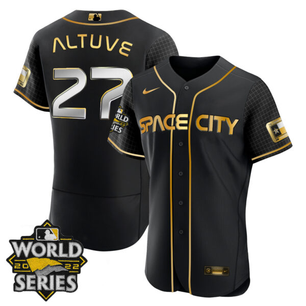 Women's Houston Astros Space City Gold 2022 World Series Jersey � All Stitched - Image 4