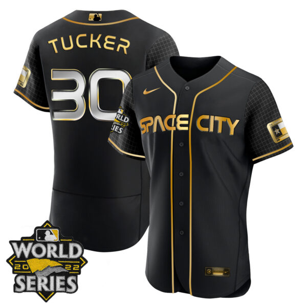 Women's Houston Astros Space City Gold 2022 World Series Jersey � All Stitched - Image 6