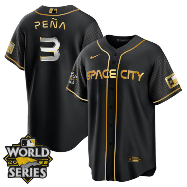 Women's Houston Astros Space City Gold 2022 World Series Jersey � All Stitched - Image 7