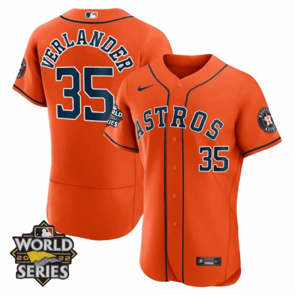 Youth's Houston Astros Alternate 2022 World Series Player Jersey - All Stitched - Image 4
