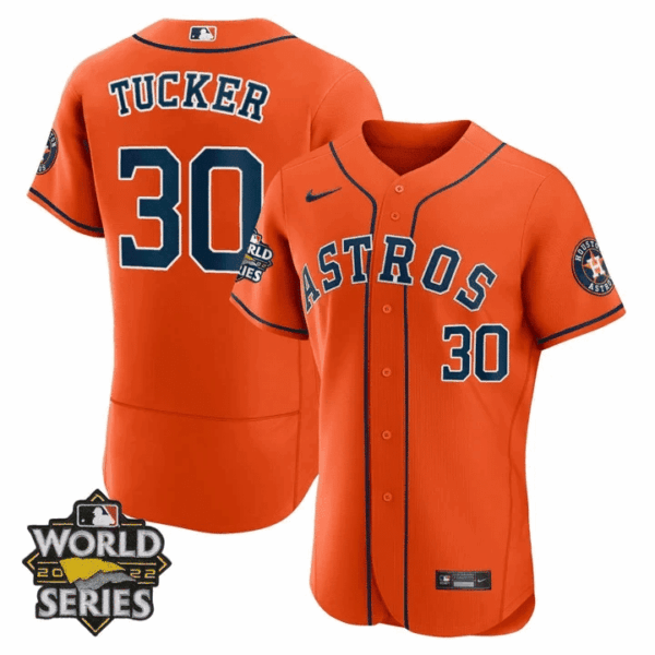 Youth's Houston Astros Alternate 2022 World Series Player Jersey - All Stitched - Image 5