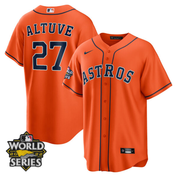 Youth's Houston Astros Alternate 2022 World Series Player Jersey - All Stitched - Image 9