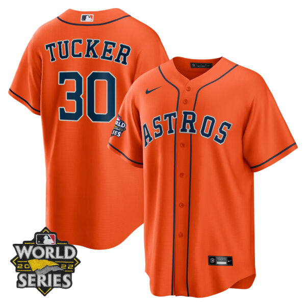 Youth's Houston Astros Alternate 2022 World Series Player Jersey - All Stitched - Image 11