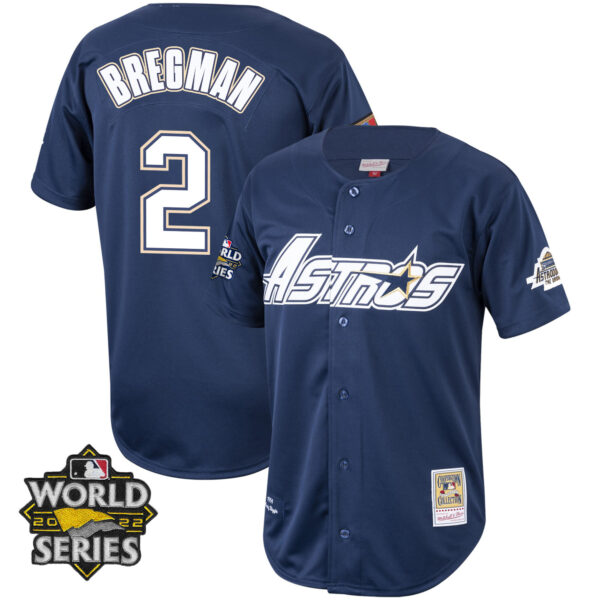 Houston Astros Mitchell & Ness Cooperstown 2022 World Series Player Jersey - All Stitched - Image 3