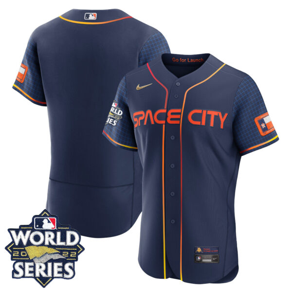 Youth's Houston Astros Space City 2022 World Series Jersey � All Stitched - Image 7