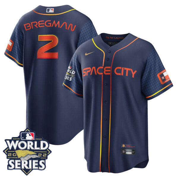 Youth's Houston Astros Space City 2022 World Series Jersey � All Stitched - Image 10