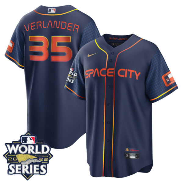 Youth's Houston Astros Space City 2022 World Series Jersey � All Stitched - Image 12