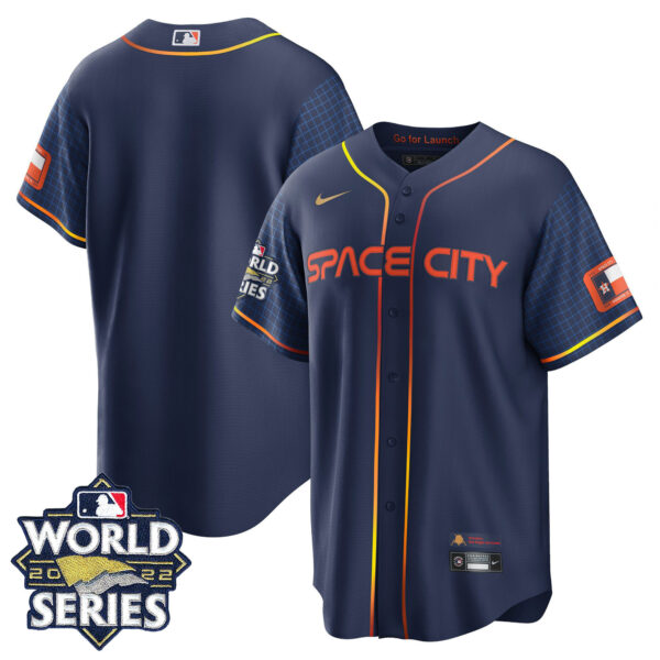 Youth's Houston Astros Space City 2022 World Series Jersey � All Stitched - Image 14