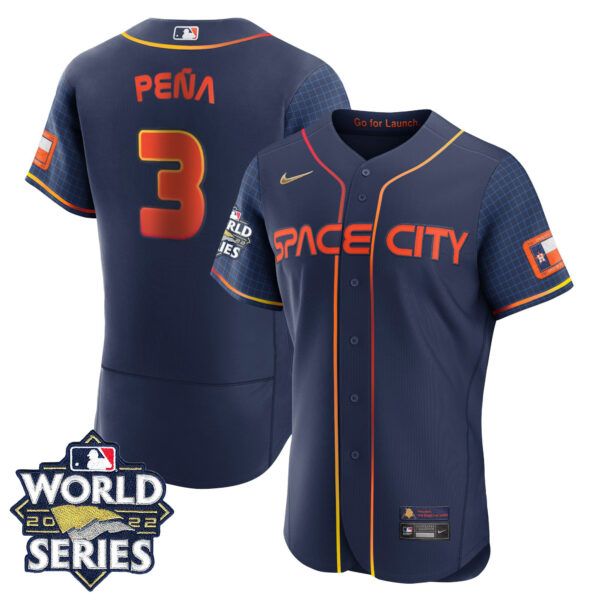 Youth's Houston Astros Space City 2022 World Series Jersey � All Stitched
