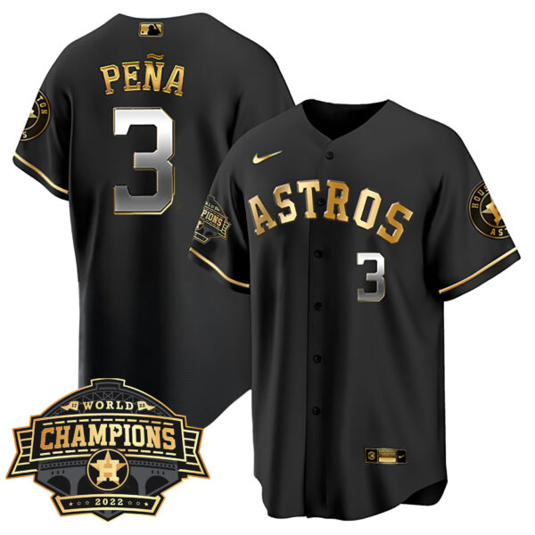 Youth's Houston Astros 2022 World Series Champions Patch Limited Jersey - All Stitched - Image 8