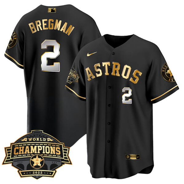 Youth's Houston Astros 2022 World Series Champions Patch Limited Jersey - All Stitched - Image 9