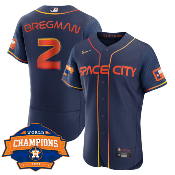 Youth's Houston Astros 2022 World Series Champions Patch Limited Jersey - All Stitched - Image 16