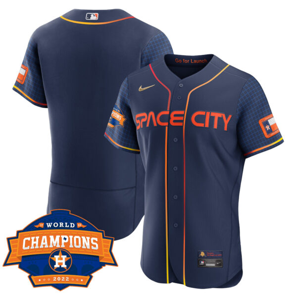 Youth's Houston Astros 2022 World Series Champions Patch Limited Jersey - All Stitched - Image 21