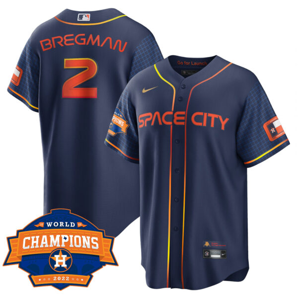 Youth's Houston Astros 2022 World Series Champions Patch Limited Jersey - All Stitched - Image 23