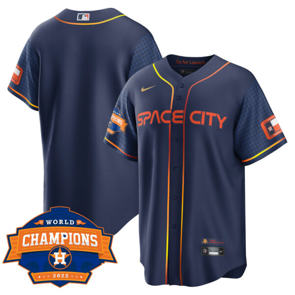 Youth's Houston Astros 2022 World Series Champions Patch Limited Jersey - All Stitched - Image 28