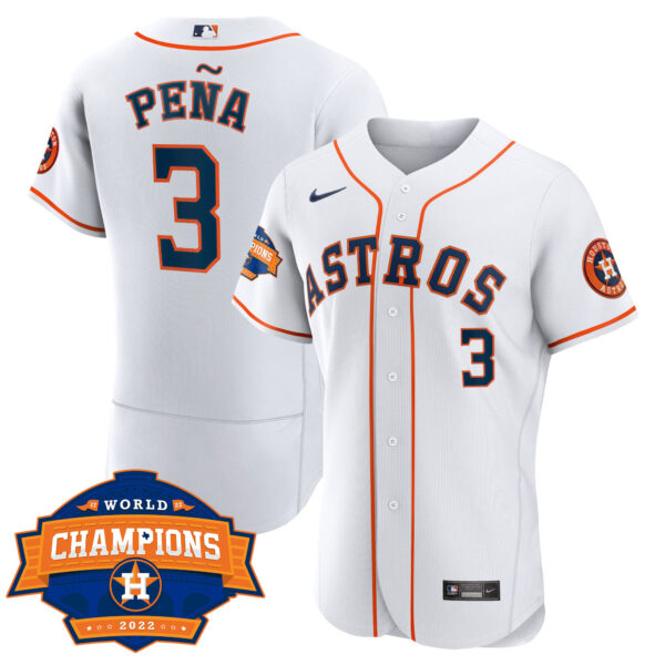 Youth's Houston Astros 2022 World Series Champions Patch Limited Jersey - All Stitched - Image 43