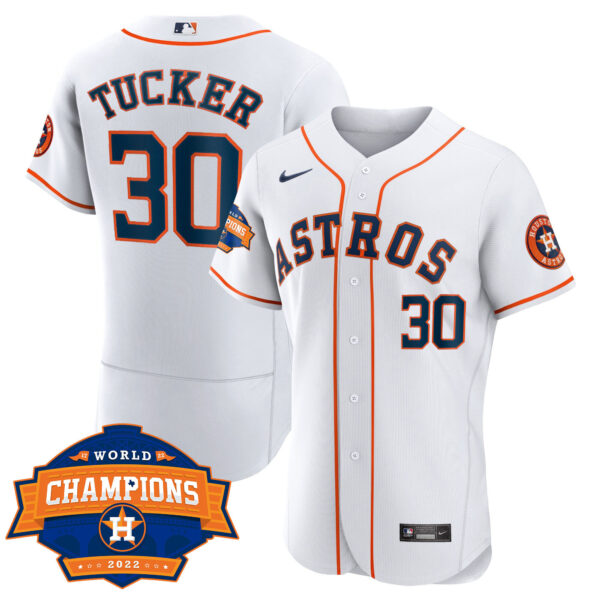 Youth's Houston Astros 2022 World Series Champions Patch Limited Jersey - All Stitched - Image 48