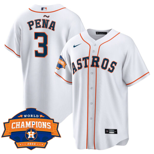 Youth's Houston Astros 2022 World Series Champions Patch Limited Jersey - All Stitched - Image 50