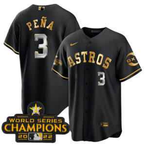 Houston Astros 2022 Champions Black Gold Rush Cool Base Jersey � All Stitched