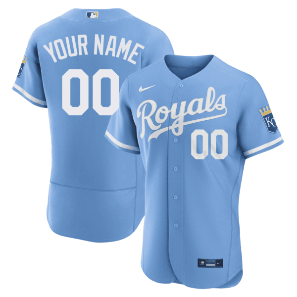 Kansas City Royals Light Blue Custom Jersey - All Stitched - Image 2