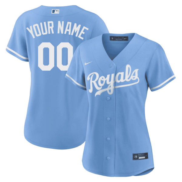 Kansas City Royals Light Blue Custom Jersey - All Stitched - Image 3