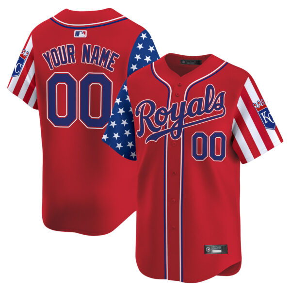 Kansas City Royals 2025 Independence Day Vapor Premier Limited Custom Jersey - All Stitched - Image 2