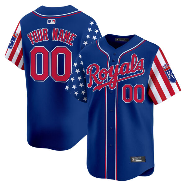Kansas City Royals 2025 Independence Day Vapor Premier Limited Custom Jersey - All Stitched - Image 3