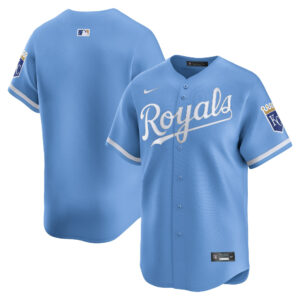 Kansas City Royals Light Blue Blank Jersey - All Stitched